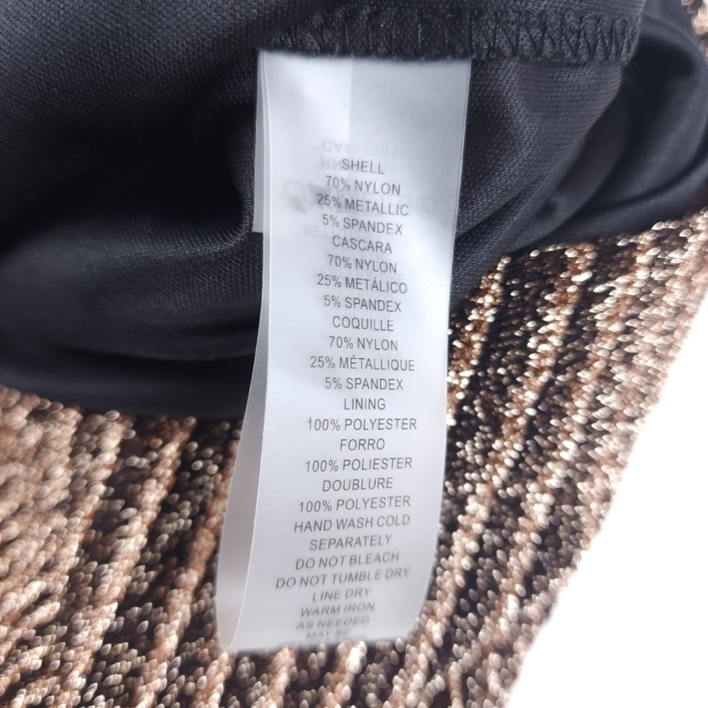 Vince Camuto Gold Black Shimmer Sheath Dress NWT Sz 8 - Picture 3 of 14